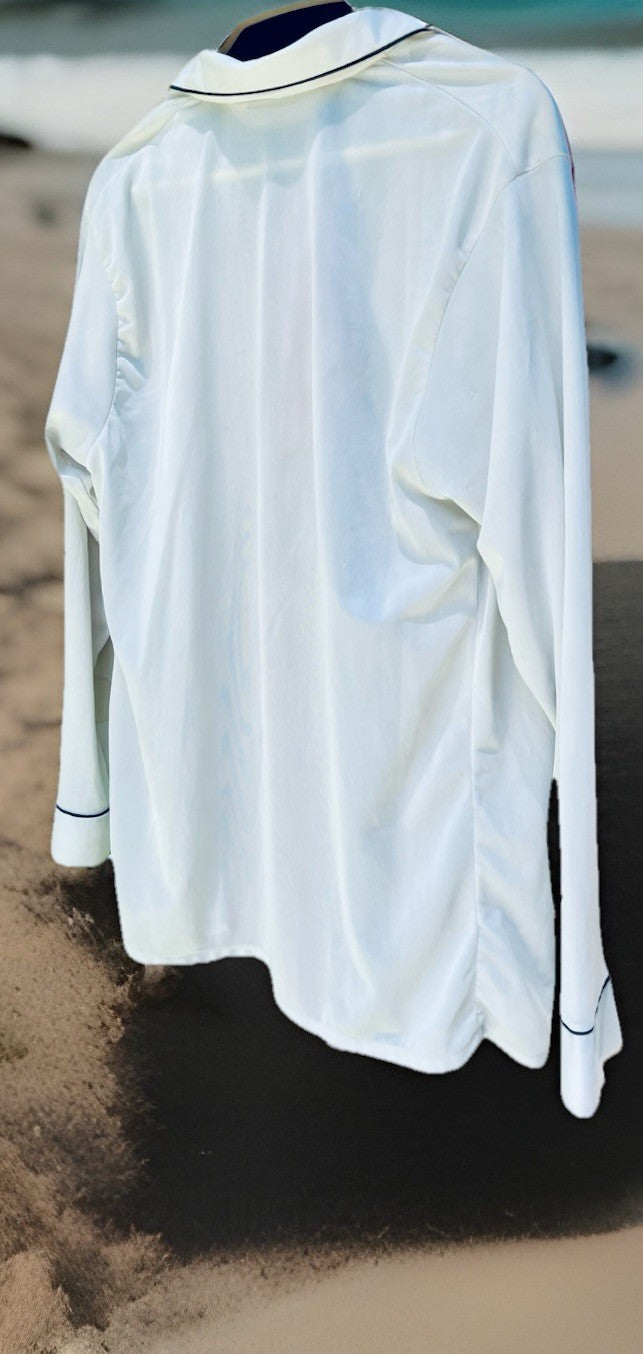 Vintage Christian Dior Monsieur SZ M Unisex Pale Blue /off White Classic Shirt