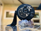 DAFNE Italy New Rare Star Round Clutch W/chain Quilted Suede Crystal Embellished