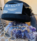 DAFNE Italy New Rare Star Round Clutch W/chain Quilted Suede Crystal Embellished