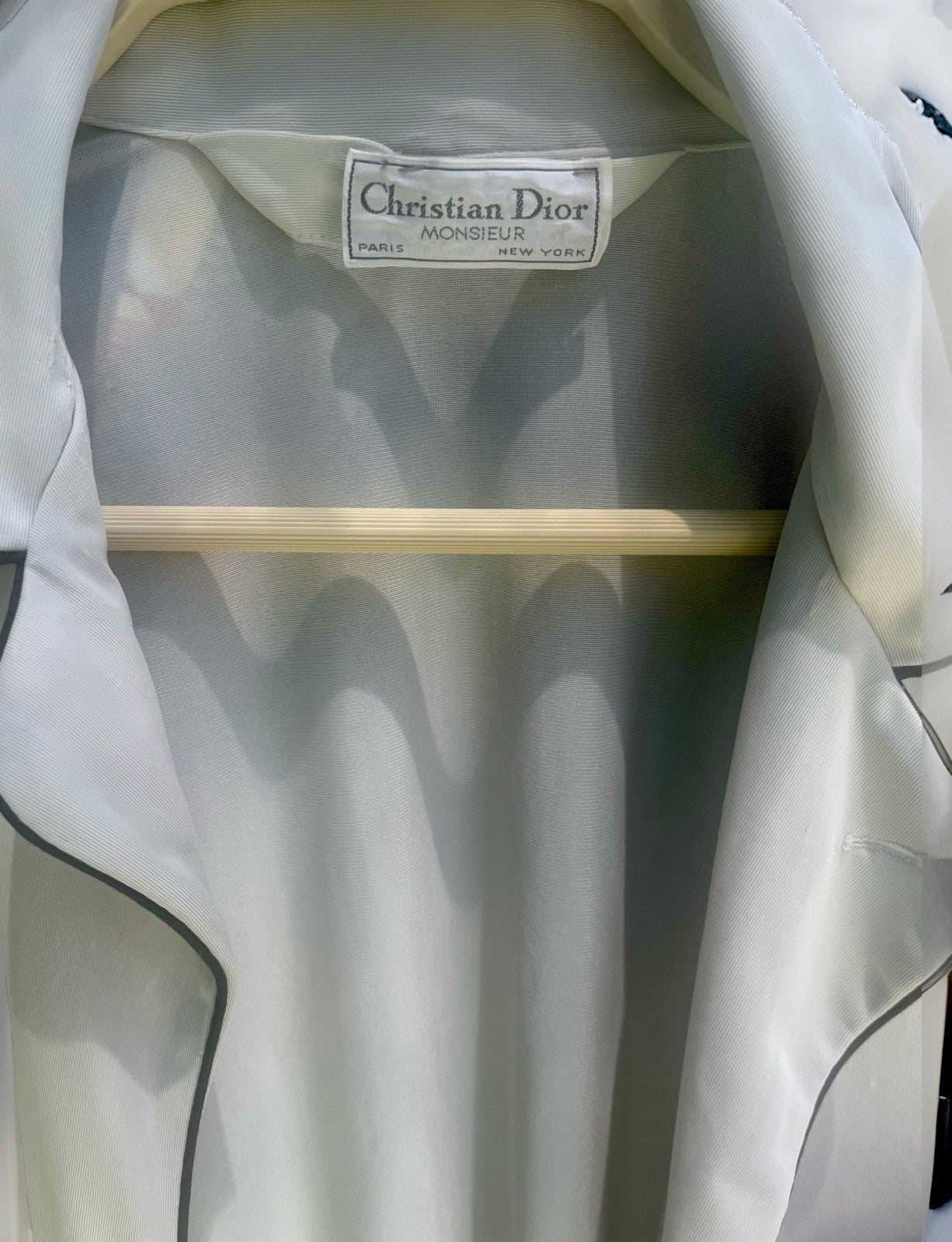 Vintage Christian Dior Monsieur SZ M Unisex Pale Blue /off White Classic Shirt